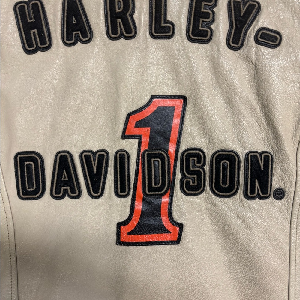 Harley-Davidson Men's Two-Tone Leather Bomber Jacket - Picture 6 of 10